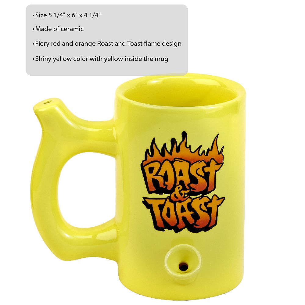 Yellow Roast & toast mug with flames