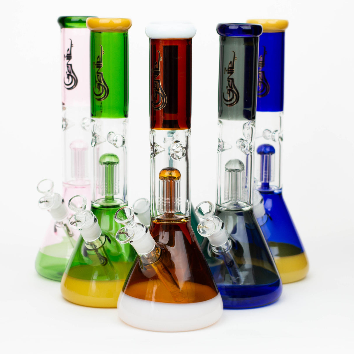 14.5" Genie-Tree arms two tone glass water bong