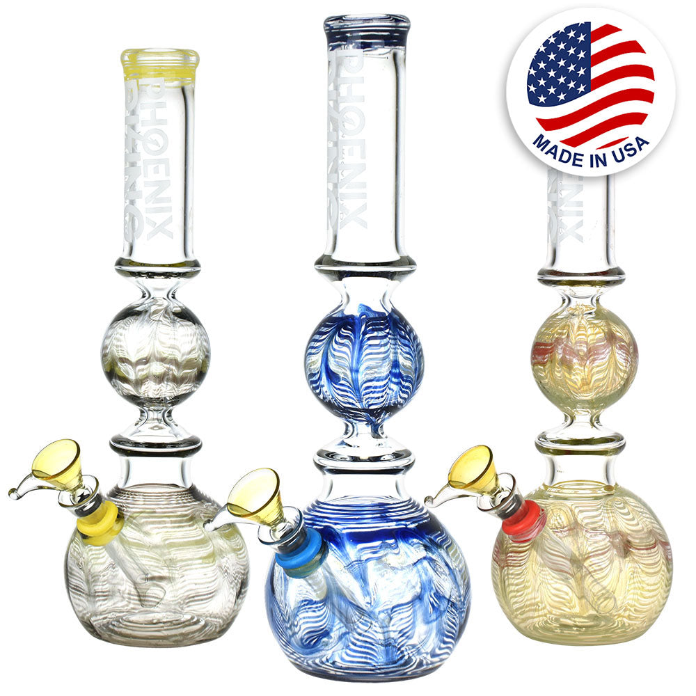 Phoenix Rising Bubble Ball Water Pipe - 10.75"/Colors Vary
