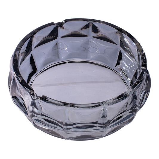Fujima Exquisite Faceted Glass Ashtray - Clear Smoke / 6"