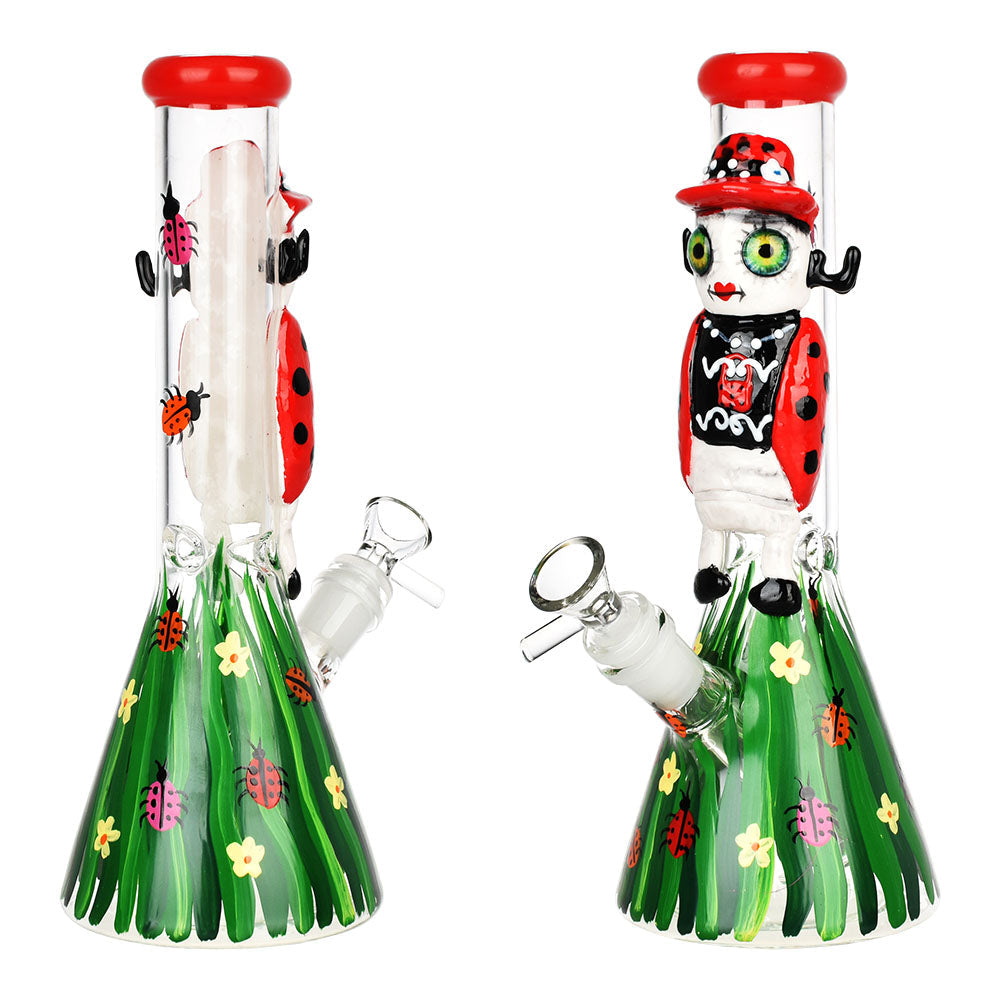 Lady Bug 3D Painted Beaker Water Pipe - 10"/14mm F