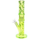 Translucent Twisty Jellyfish Perc Straight Glass Water Pipe | 13.75"