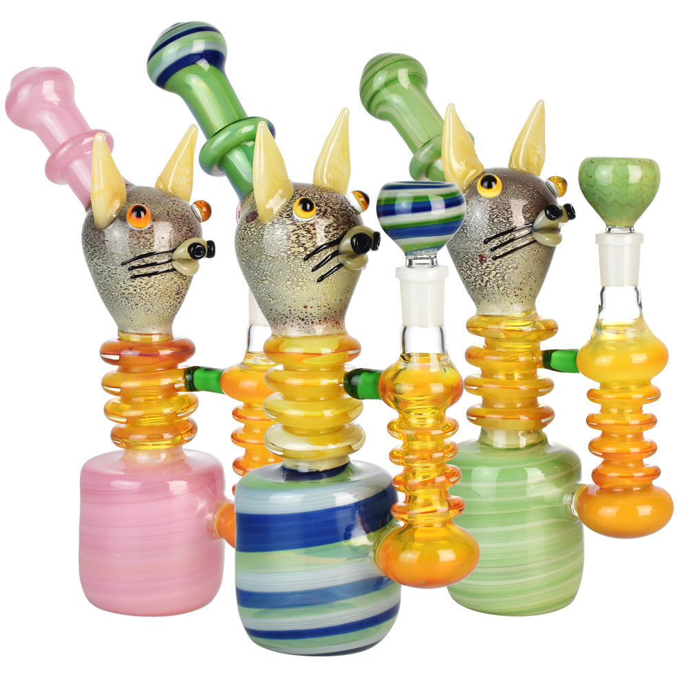 Dazed Cat Water Pipe - 10"/14mm F/Colors Vary