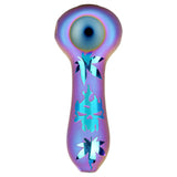 Leaves & Skulls Electroplated Glass Pipe - 4" / Colors Vary