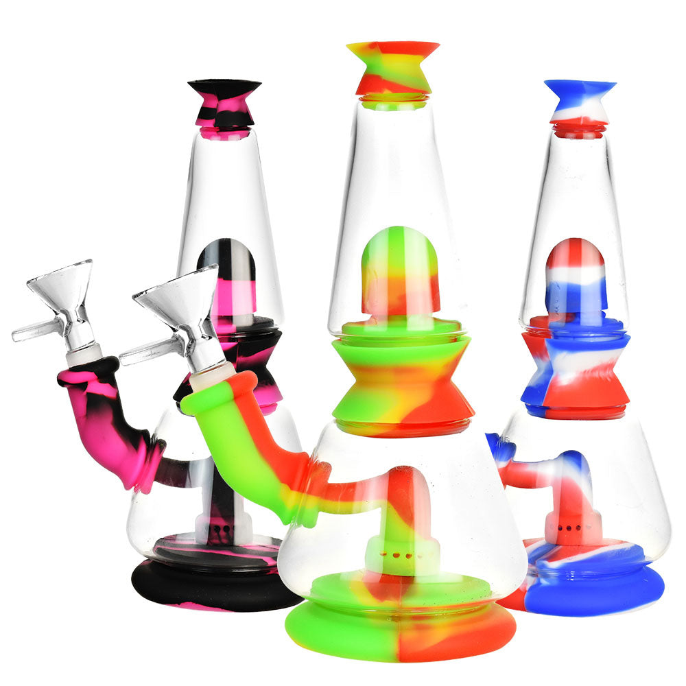 Silicone/Glass Dual Chamber Water Pipe