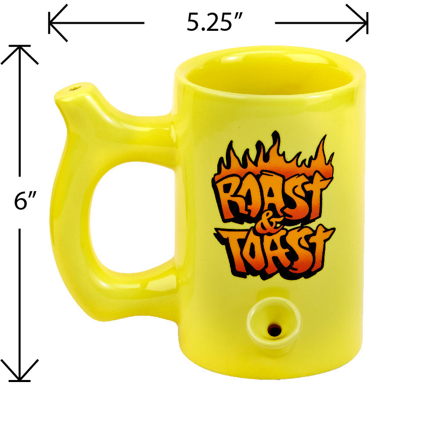 Yellow Roast & toast mug with flames