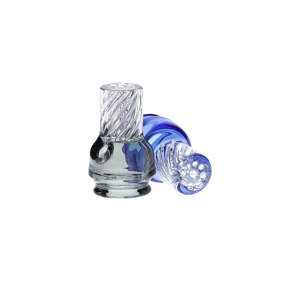 Pulsar Vortex Glass Mouthpiece Attachement for Puffco Pivot w/ Display Stand - Colors Vary