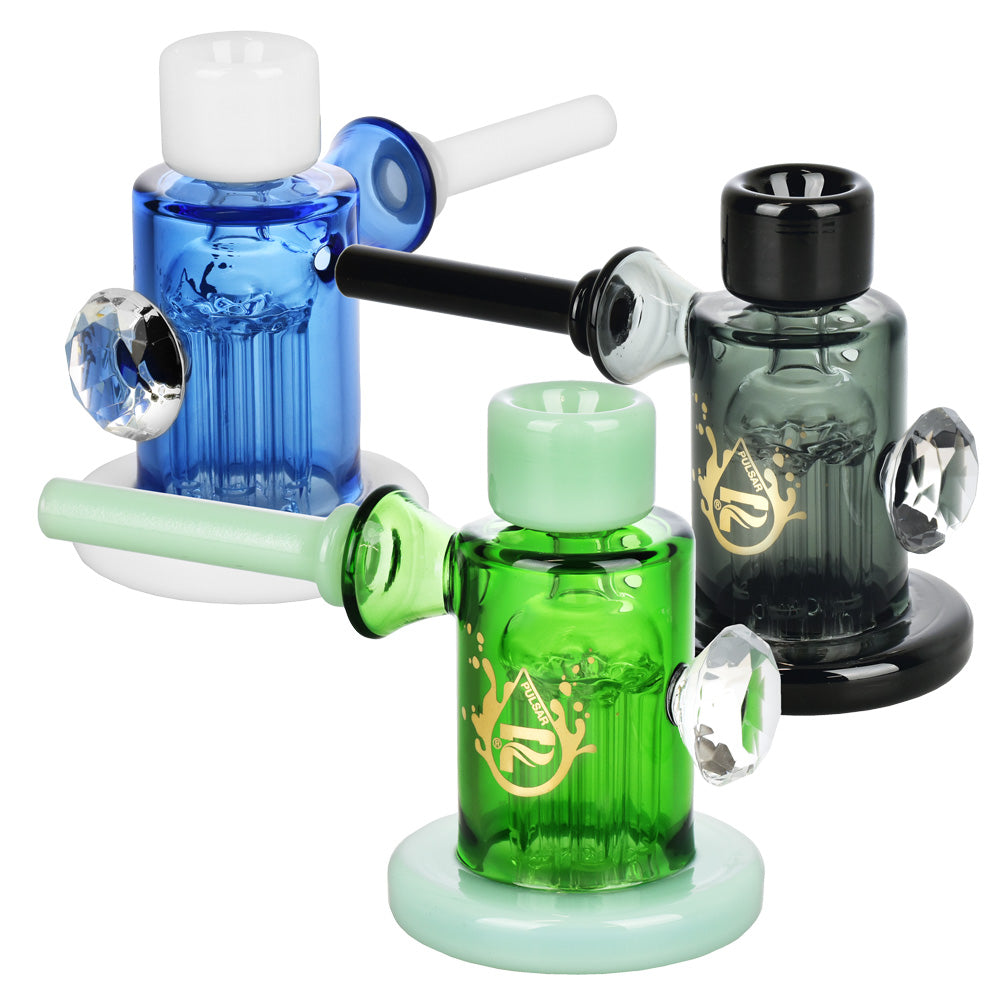 Pulsar Dazzling Diamond Bubbler Pipe - 6"/Colors Vary