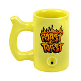 Yellow Roast & toast mug with flames