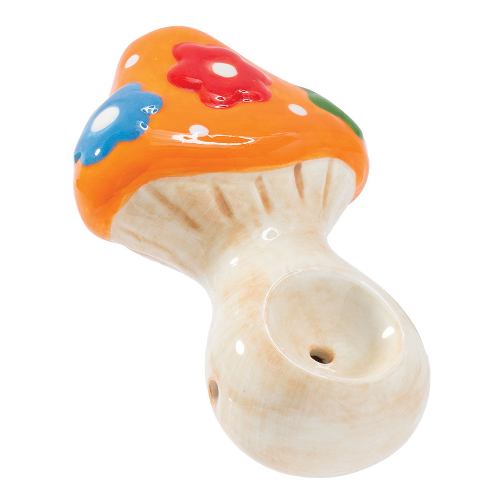 Wacky Bowlz Flower Mushroom Ceramic Pipe - 3.75"