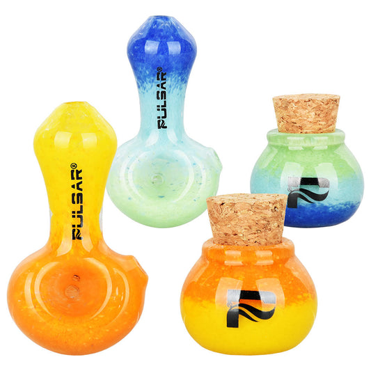 Pulsar Puff & Stash Glass Spoon Pipe & Jar | 2.5"