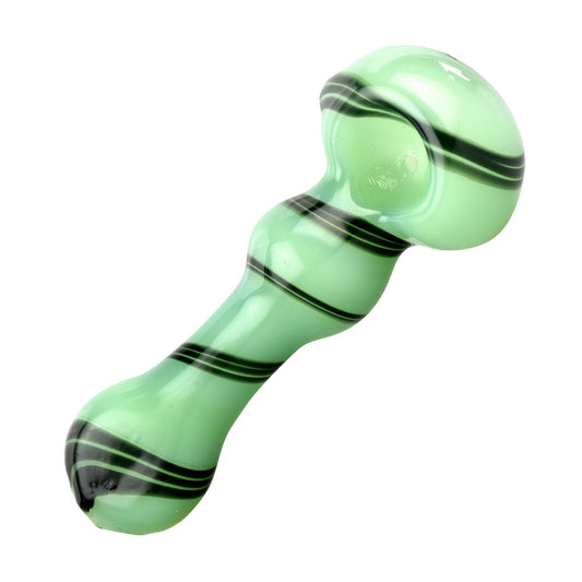 Jade Green Black Swirl Spoon Pipe