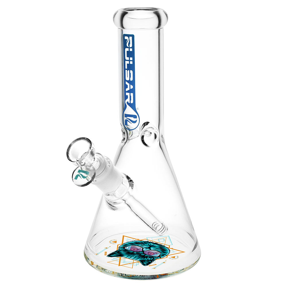 Pulsar Bottoms Up Sacred Cat Geometry Water Pipe - 10"/14mm F