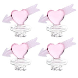 4CT BUNDLE - Cupid Heart Glass Carb Cap - 30mm