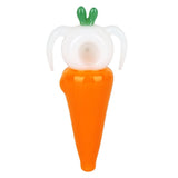 Hare and Carrot Glass Hand Pipe - 4.25"