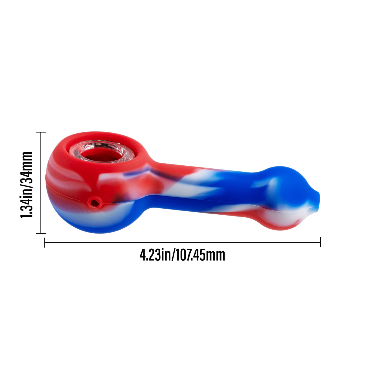 Silicone Spoon Pipe with Glass Bowl from 3 Gates Global