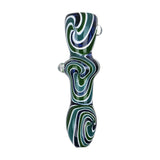 Hypnotist Triplets Wig Wag Swirls Glass Chillum - 4"