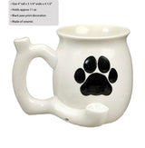 Dog Paw Mug - White with Black Paw