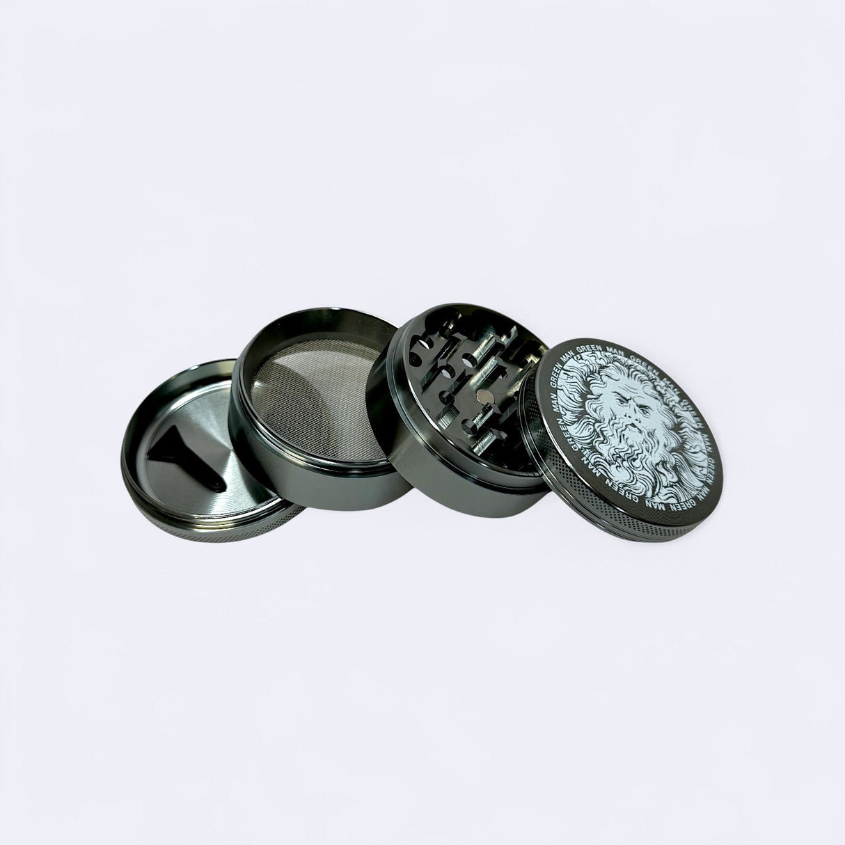 Green Man Gray 4-Piece Aluminum Grinder, 2.5"