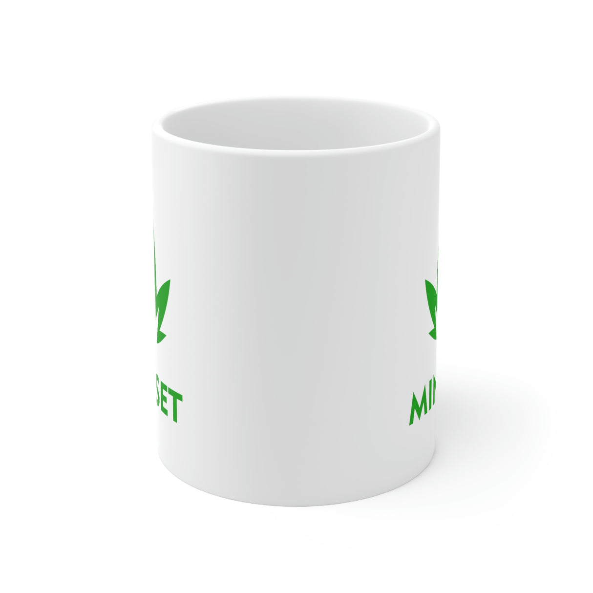 MM Ceramic Mug 11oz, Green Leaf Logo